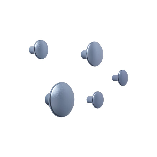 Dots metal set of 5 pale blue Muuto image