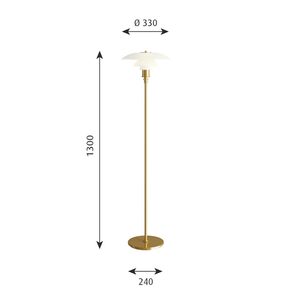 PH 3½-2½ Floor Brass size kuva