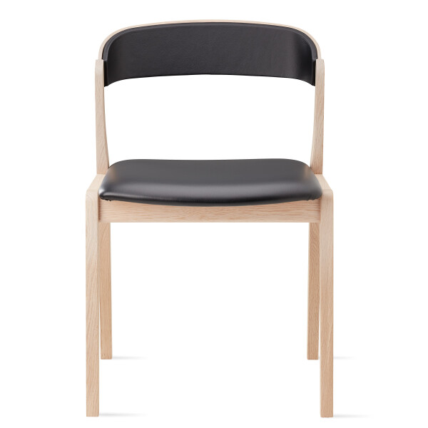 Skovby 826 white oiled black leather front kuva