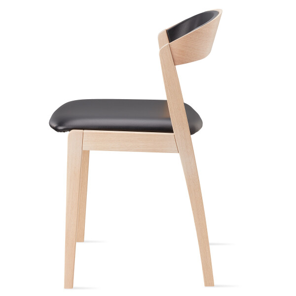 Skovby 826 white oiled black leather side kuva