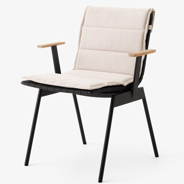 ATD Ville AV34 Warm Black Teak Chair Cushion Heritage Papyrus kuva