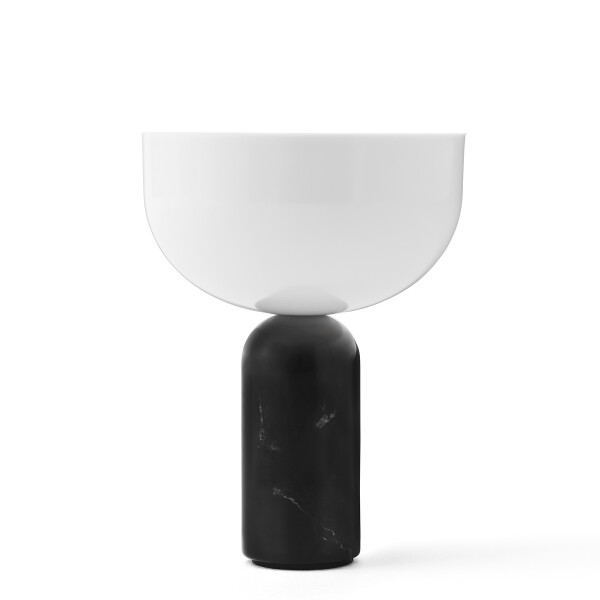 New Works Kizu Portable Table Lamp Black Marble Front Off kuva