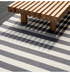 Woodnotes BIG STRIPE IN/OUT matta, grå/sand image