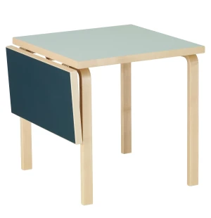 Artek KLAFFIPÖYTÄ DL81C, koivu/vapour-smokey blue linoleumi kuva