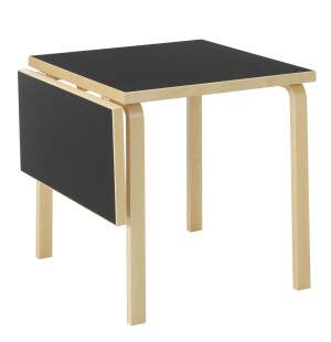 Artek DL81C klaffbord, björk/svart linoleum image
