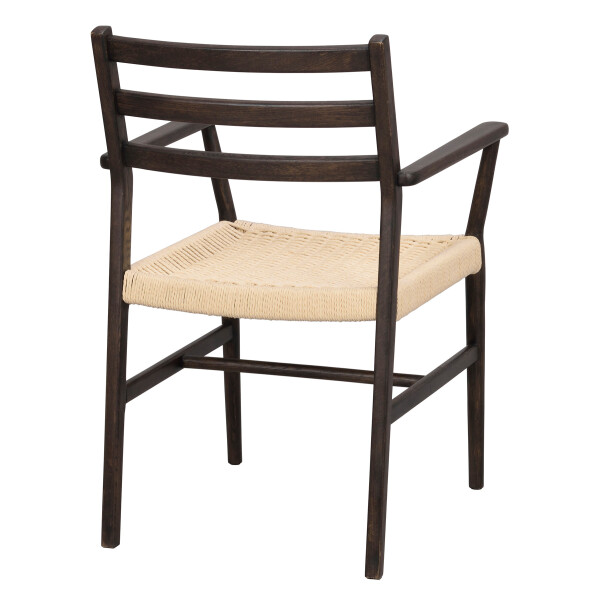 Rowico Harlan armchair brown oak back angle kuva
