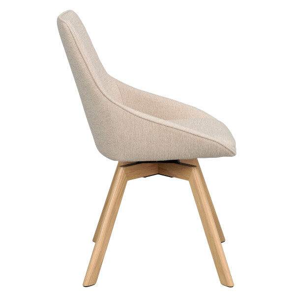 Rowico Alison swivelchair light beige oak side image
