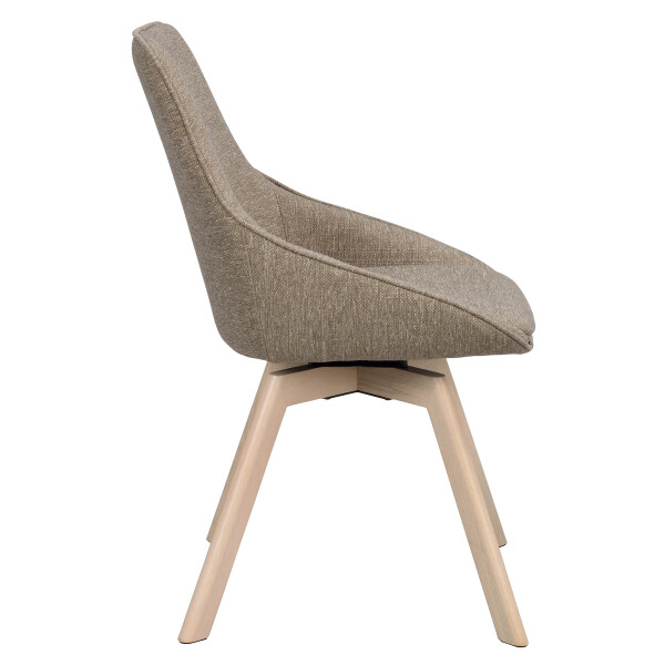 Rowico Alison swivelchair dark beige whitepigm. oak side image