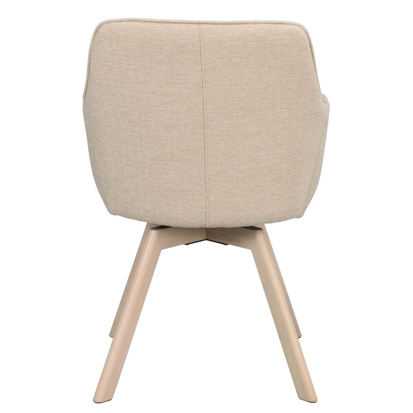 Rowico Alison swivel armchair light beige whitepigm. oak back image