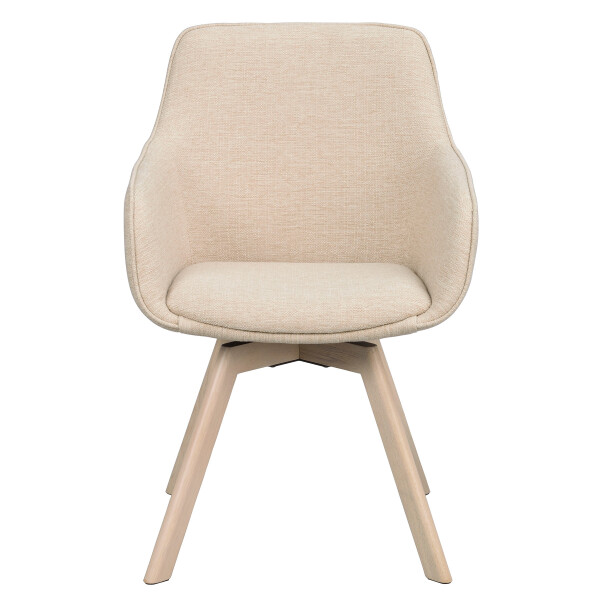 Rowico Alison swivel armchair light beige whitepigm. oak front image