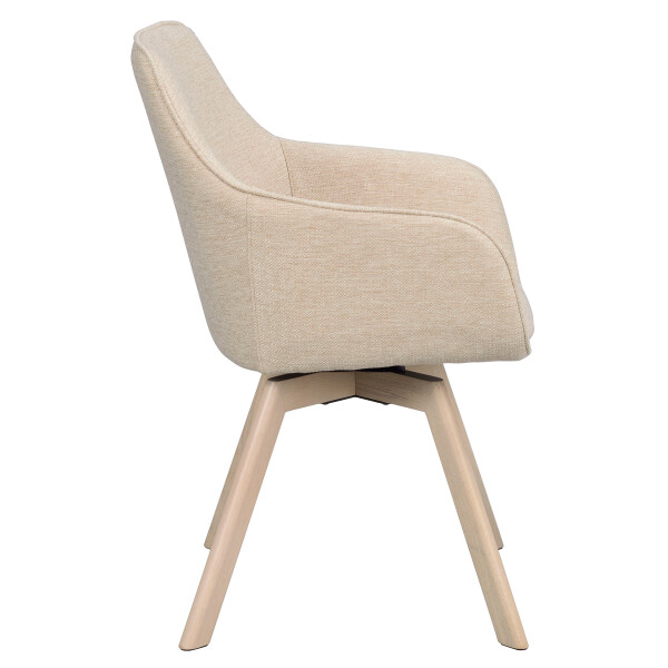 Rowico Alison swivel armchair light beige whitepigm. oak side image