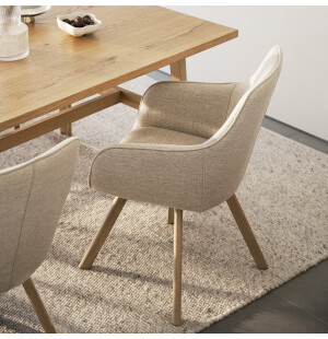 Rowico ALISON karmstol, ljus beige/ek image