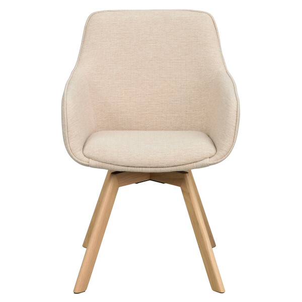 Rowico Alison swivel armchair light beige oak front kuva