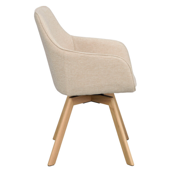 Rowico Alison swivel armchair light beige oak side kuva