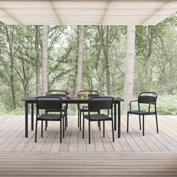 Muuto Linear steel table 200 armchair black out image