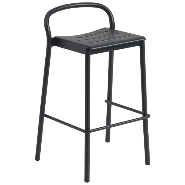 Muuto Linear steel bar stool h75 black kuva