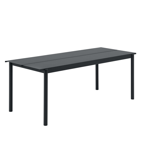 Muuto Linear steel outdoor table 200x75 black kuva