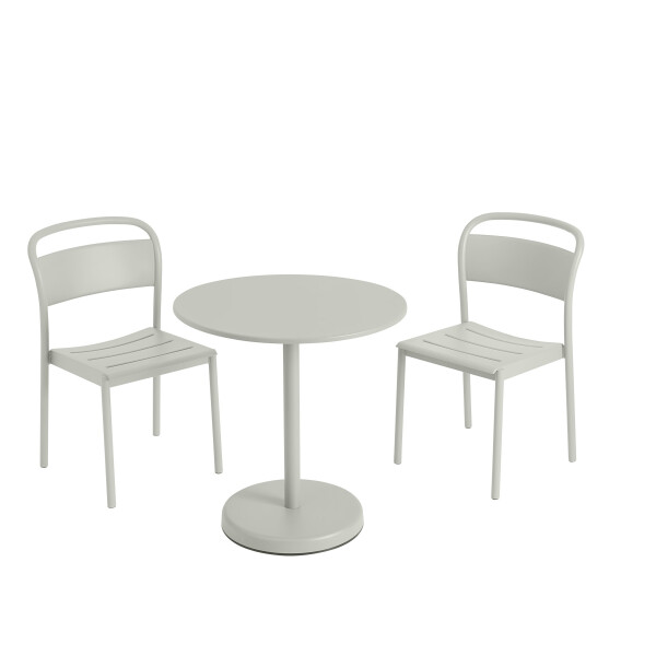 Muuto Linear steel cafe table h 73 side chair grey kuva