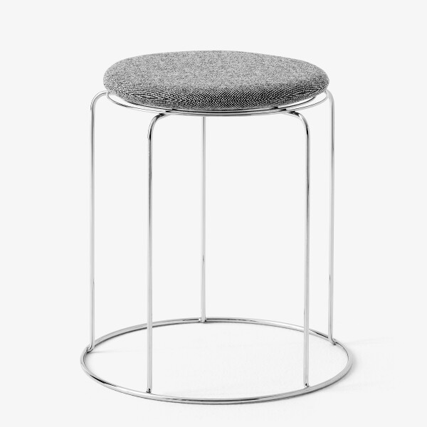 Wire Stool VP11 Stainless Steel w. Hallingdal 126 Seat Pad kuva