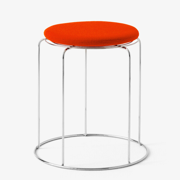Wire Stool VP11 Stainless Steel w. Hallingdal 600 Seat Pad kuva
