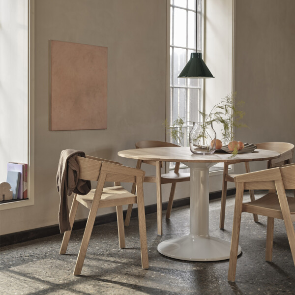 Muuto midst table oak grey 120 silent vase clear 20 image