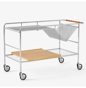 &Tradition ALIMA NDS1 tarjoiluvaunu, kromi/tammi kuva