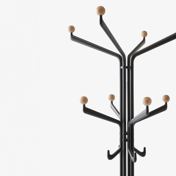 ATD Capture SC77 Coat Stand Graphite Oak close up image