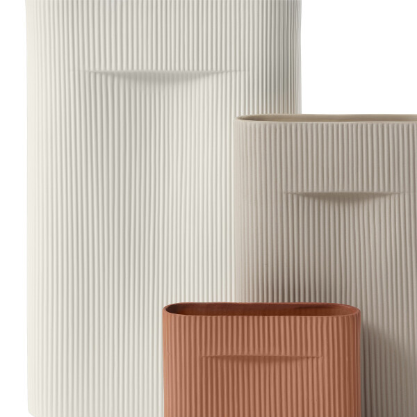 Muuto Ridge vase terracotta beige off white detail image
