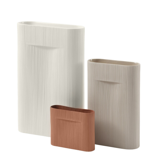 Muuto Ridge vase terracotta beige off white group image