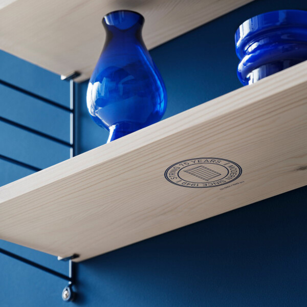 String Anniversary Stamp Blue White oiled pine image