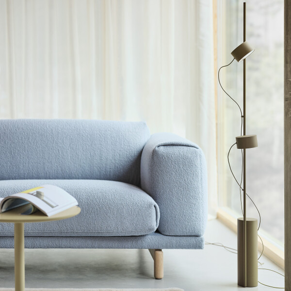 Muuto post floor lamp brown green interior image