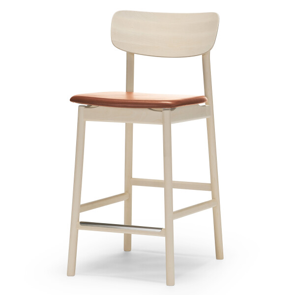 Stolab Prima Vista bar stool birch bright matt lacquer Elmotique VII 43807 cognac 0101 kuva