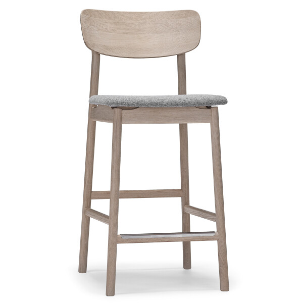 Stolab Prima Vista bar stool oak white oil Kvadrat Hallingdal 65 130 medium grey 0101 kuva