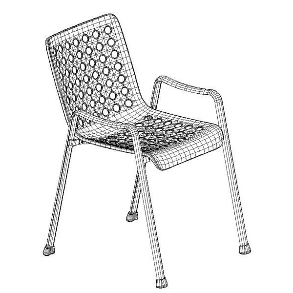 Vitra 1019610 Landi Chair 3D image