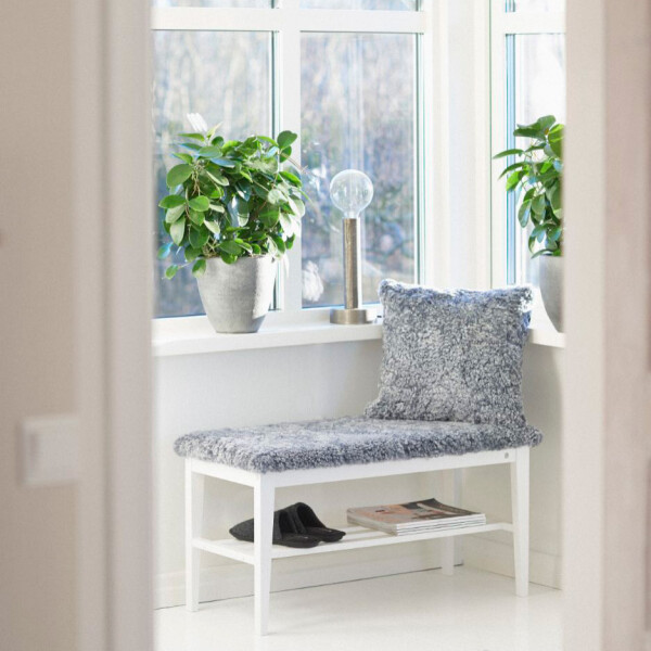 Oscarssons Mobel Nadja bench white grey kuva