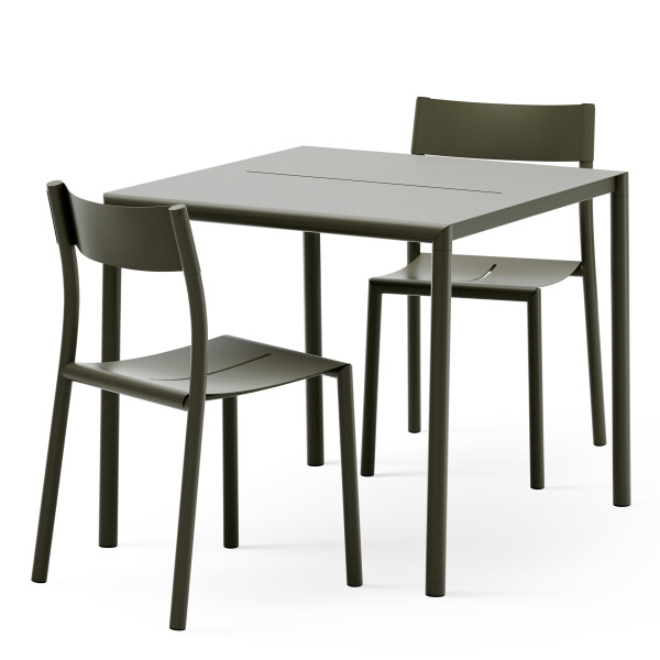 New Works Packshots May Table 85x85 Set Dark Green PERSPECTIVE kuva