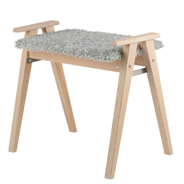 Oscarssons Mobel Alme pall vitoljad ek farskinnslook ljusgra kuva