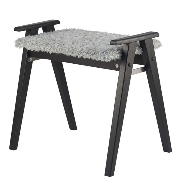 Oscarssons Mobel Alme pall svart ek farskinnslook ljusgra kuva