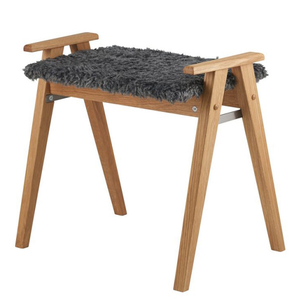 Oscarssons Mobel Alme pall lackad ek farskinnslook morkgra image