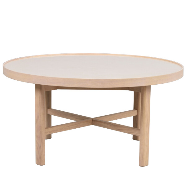 Rowico 121094 a Marsden coffee table 90x90 beige ceramics whitewashed oak kuva