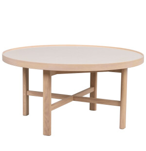 Rowico MARSDEN sohvapöytä Ø90 cm, beige/valkopigmentoitu tammi kuva