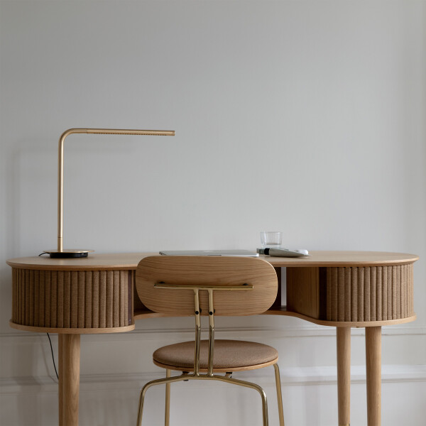 UMAGE lifestyle Audacious desk oak sugar brown Omni table plated brass 1 image