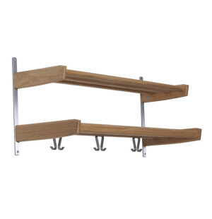Oscarssons Möbel MEJA hattuhylly 2 tasoa 90 cm, lakattu tammi kuva