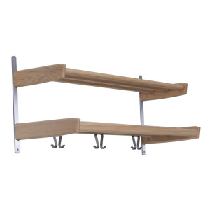 Oscarssons Möbel MEJA hattuhylly 2 tasoa 90 cm, valkoöljytty tammi kuva