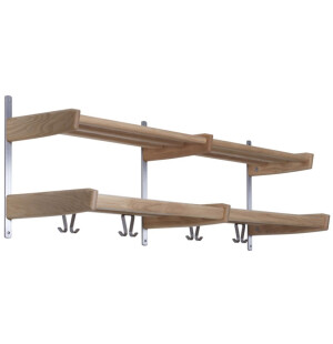 Oscarssons Möbel MEJA hattuhylly 2 tasoa 115 cm, valkoöljytty tammi kuva