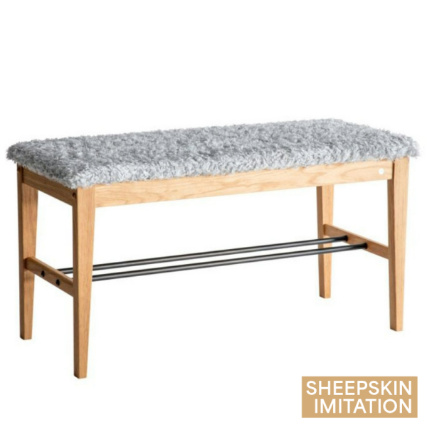 Oscarssons Mobel Cora bank farskinnsimitation ljusgra oljad ek kuva