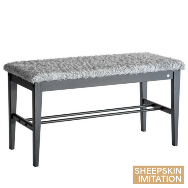 Oscarssons Mobel Cora bank farskinnsimitation ljusgra svart kuva