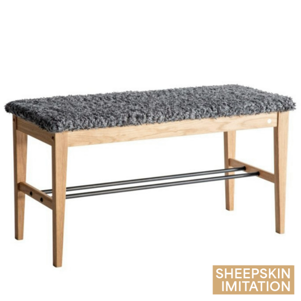 Oscarssons Mobel Cora bank farskinnsimitation morkgra lackad ek kuva