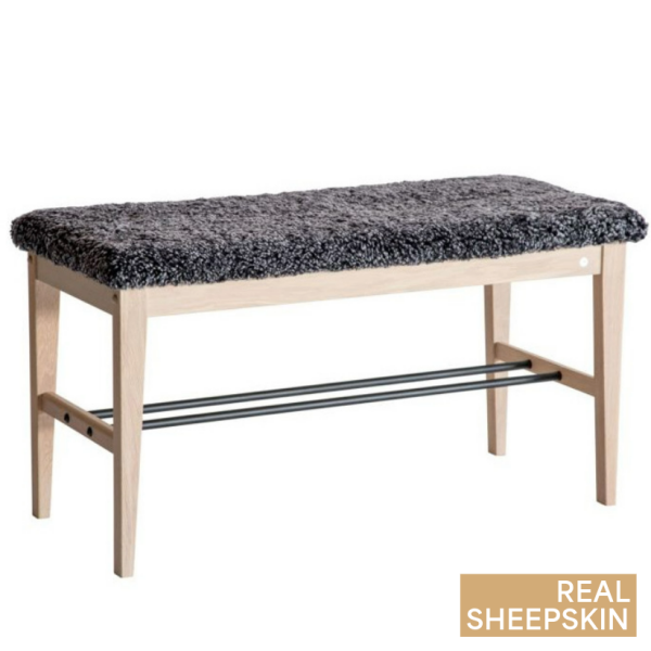 Oscarssons Mobel Cora bank farskinn morkgra vitoljad ek kuva