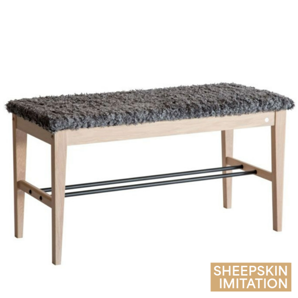 Oscarssons Mobel Cora bank farskinnsimitation morkgra vitoljad ek kuva